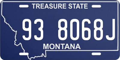 MT license plate 938068J