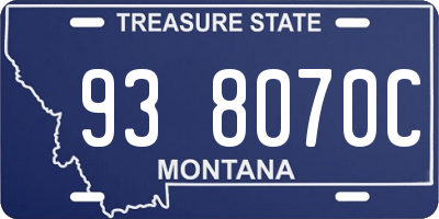 MT license plate 938070C