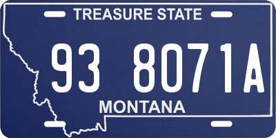 MT license plate 938071A