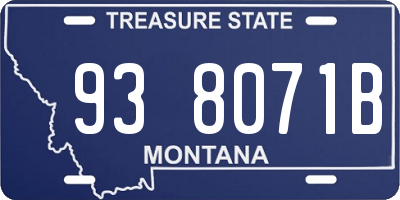 MT license plate 938071B
