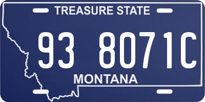 MT license plate 938071C