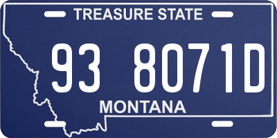 MT license plate 938071D