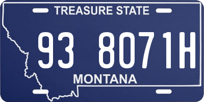 MT license plate 938071H