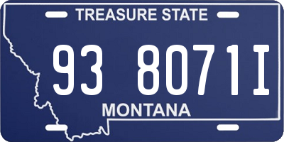 MT license plate 938071I