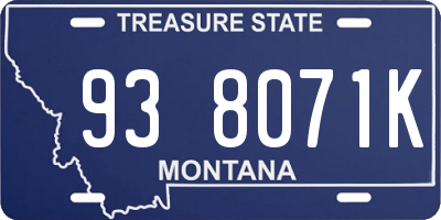 MT license plate 938071K