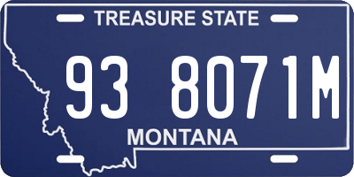 MT license plate 938071M