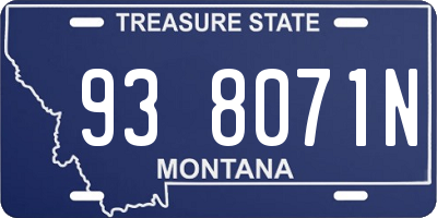 MT license plate 938071N