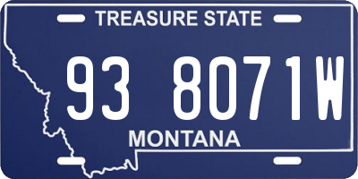 MT license plate 938071W