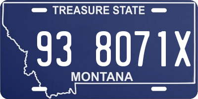 MT license plate 938071X