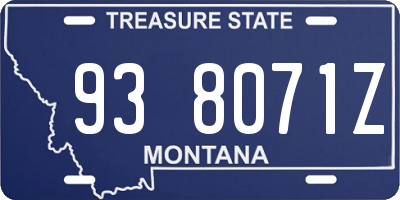 MT license plate 938071Z