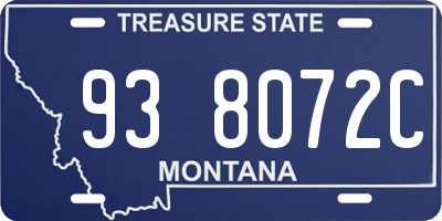 MT license plate 938072C