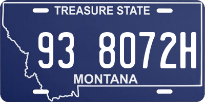MT license plate 938072H