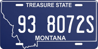 MT license plate 938072S
