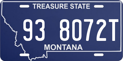 MT license plate 938072T