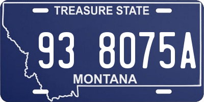 MT license plate 938075A