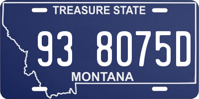MT license plate 938075D