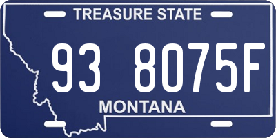 MT license plate 938075F