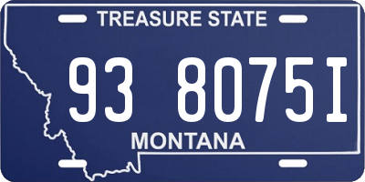 MT license plate 938075I