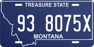 MT license plate 938075X