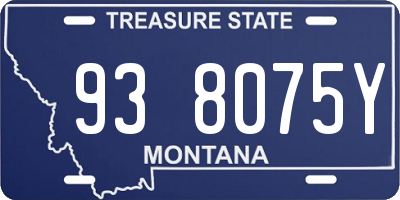 MT license plate 938075Y