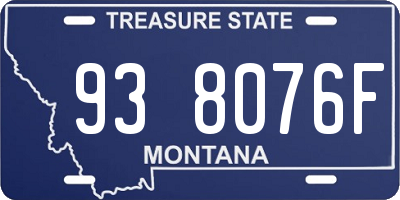 MT license plate 938076F