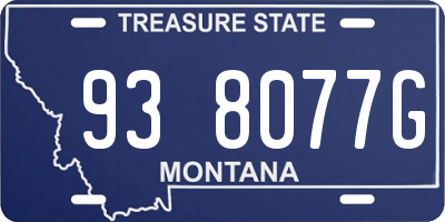 MT license plate 938077G