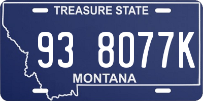 MT license plate 938077K