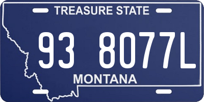 MT license plate 938077L
