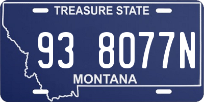 MT license plate 938077N