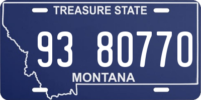 MT license plate 938077O
