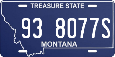 MT license plate 938077S