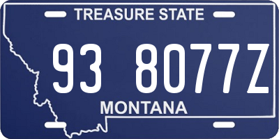 MT license plate 938077Z
