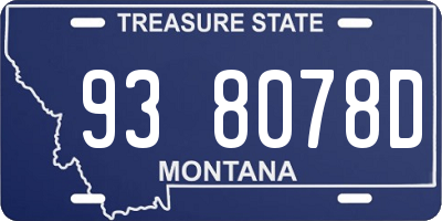 MT license plate 938078D