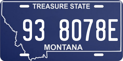 MT license plate 938078E