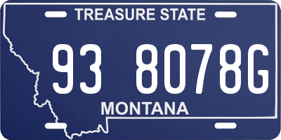MT license plate 938078G