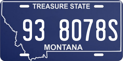 MT license plate 938078S