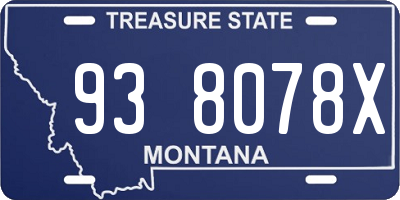 MT license plate 938078X