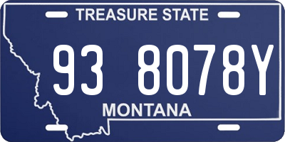 MT license plate 938078Y