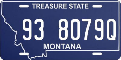 MT license plate 938079Q