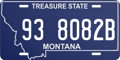 MT license plate 938082B