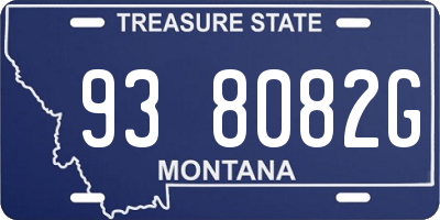 MT license plate 938082G