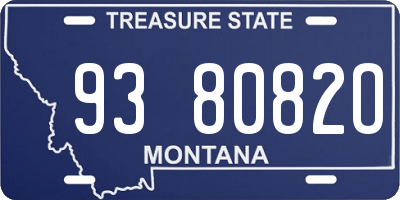 MT license plate 938082O