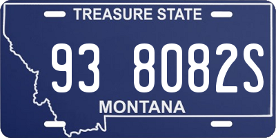 MT license plate 938082S