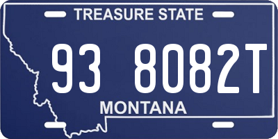 MT license plate 938082T