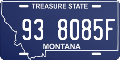MT license plate 938085F