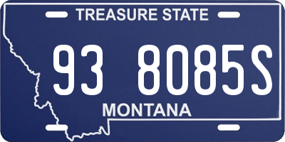 MT license plate 938085S