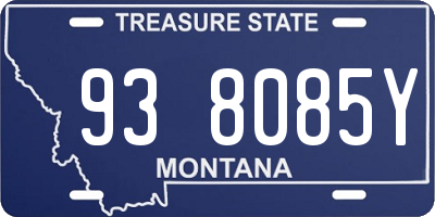 MT license plate 938085Y