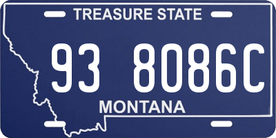 MT license plate 938086C