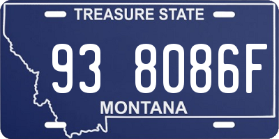MT license plate 938086F