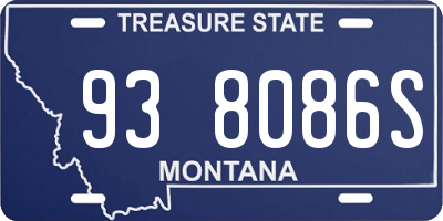 MT license plate 938086S